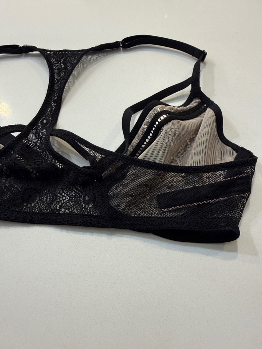 Victoria’s Secret Very Sexy Black Unlined Demi Lace Racerback Bra | Size 34B - Picture 7 of 8